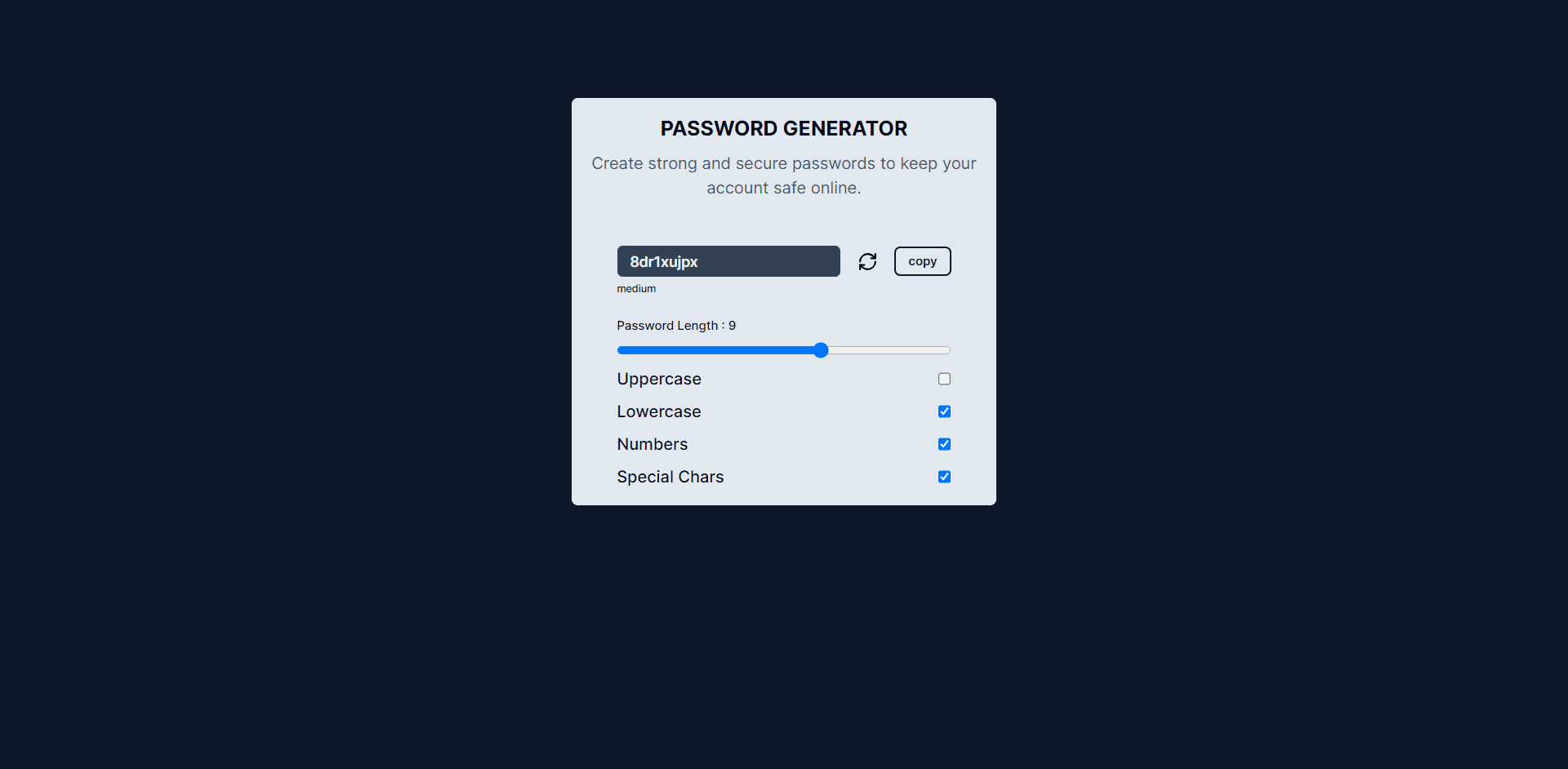Password Generator project thumbnail